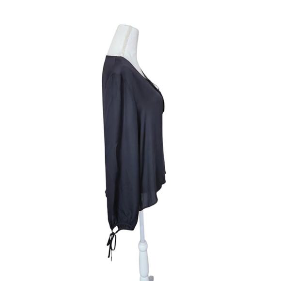 Rena Rowan VTG 100% Silk Top Size 14 Black Sheer Whimsigoth Feminine - Picture 4 of 7